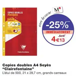 Monoprix Clairefontaine Copies doubles A4 Seyès offre