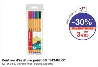 Monoprix STABILO Feutres d'écriture point 88 offre