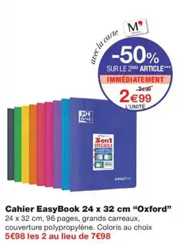 Monoprix EasyBook Cahier offre
