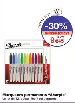 Monoprix Sharpie Marqueurs permanents offre