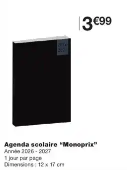 Monoprix Monoprix Agenda scolaire offre