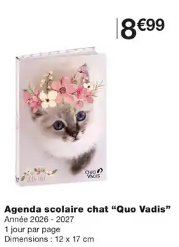 Monoprix QUO VADIS Agenda scolaire chat offre