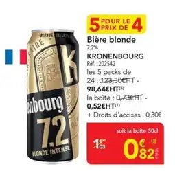 METRO KRONENBOURG Bière blonde offre