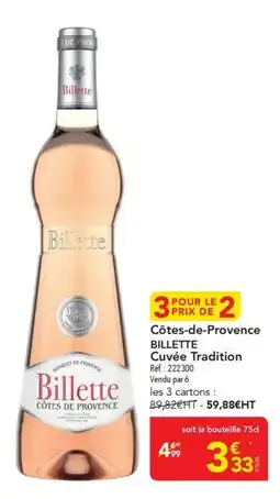METRO Billette Côtes-de-Provence offre