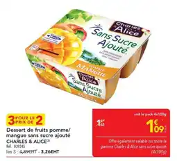 METRO Charles & Alice Dessert de fruits pomme/mangue sans sucre ajouté offre