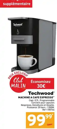 Trafic Techwood machine a cafe expresso offre
