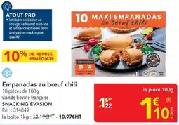 METRO SNACKING ÉVASION Empanadas au bœuf chili offre