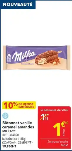 METRO Milka Bâtonnet vanille caramel amandes offre