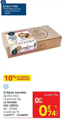 METRO LE MONDE DES CRÊPES Crêpes sucrées offre