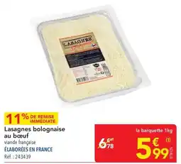 METRO Lasagnes Bolognaise offre