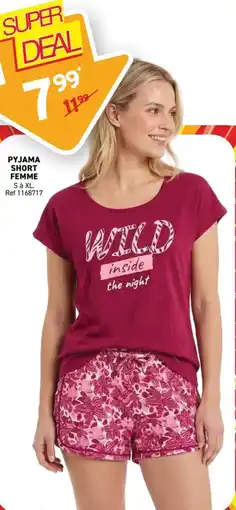 Trafic PYJAMA SHORT FEMME offre