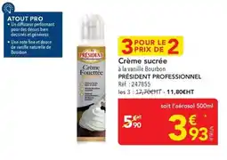 METRO Président crème fouettée offre
