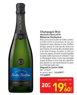 METRO Nicolas Feuillatte Champagne Brut Réserve Exclusive offre