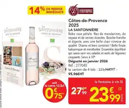 METRO LA SANTONNIÈRE Côtes-de-Provence 2025 offre