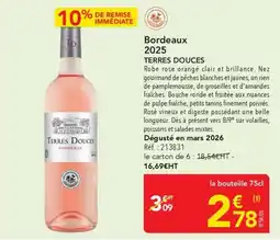 METRO TERRES DOUCES Bordeaux offre