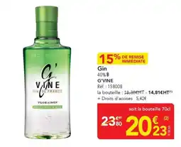METRO G'VINE Gin offre