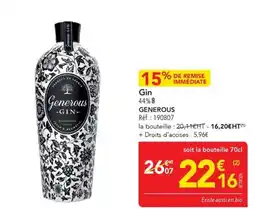 METRO Generous Gin offre