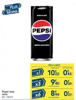 METRO PEPSI Pepsi max offre
