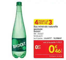 METRO BADOIT Eau minérale naturelle gazeuse offre