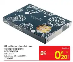 METRO PCB CREATION cuillères chocolat noir et chocolat blanc offre