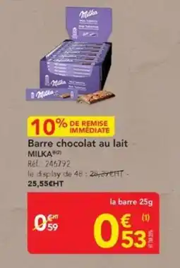 METRO Milka Barre chocolat au lait offre