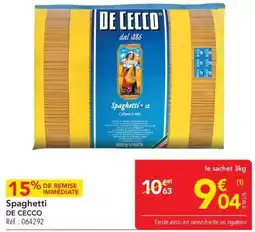 METRO DE CECCO Spaghetti offre