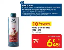 METRO ABEL 1898 Huile de noisette offre