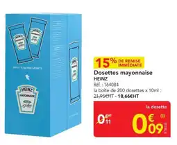 METRO HEINZ Dosettes mayonnaise offre