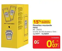 METRO HEINZ Dosettes moutarde offre