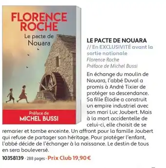 France Loisirs Florence Roche Le pacte de Nouara offre