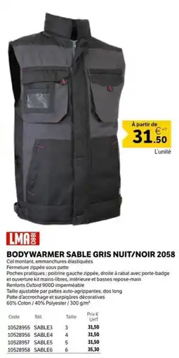 DomPro LMA BODYWARMER SABLE GRIS NUIT/NOIR offre