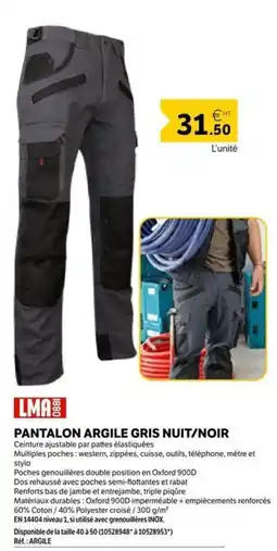 DomPro LMA PANTALON ARGILE GRIS NUIT/NOIR offre