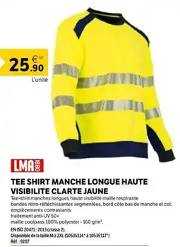 DomPro LMA880 TEE SHIRT MANCHE LONGUE HAUTE VISIBILITE CLARTE JAUNE offre