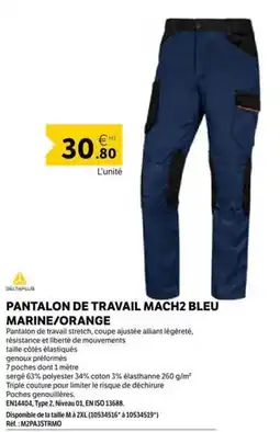 DomPro DELTA PLUS PANTALON DE TRAVAIL MACH2 BLEU MARINE/ORANGE offre