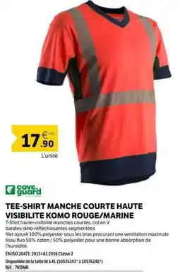 DomPro Cove Guard TEE-SHIRT MANCHE COURTE HAUTE VISIBILITE KOMO ROUGE/MARINE offre
