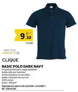 DomPro CLIQUE BASIC POLO DARK NAVY offre