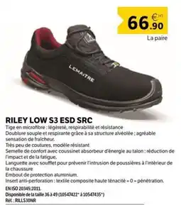 DomPro LEMAITRE RILEY LOW S3 ESD SRC offre