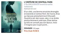 France Loisirs Belles étoiles L'Orfèvre de Central Park offre