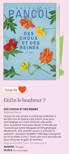 France Loisirs Katherine Pancol Des choux et des reines offre
