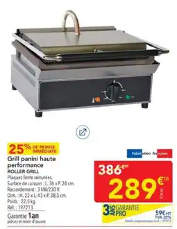 METRO ROLLER GRILL Grill panini haute performance offre