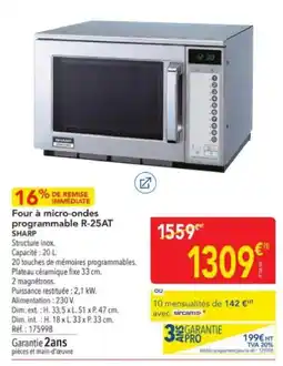 METRO SHARP Four à micro-ondes programmable R-25AT offre