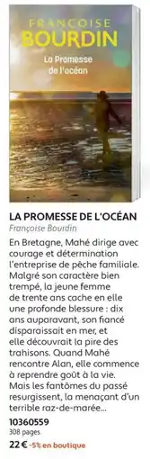 France Loisirs Françoise Bourdin La Promesse de l'océan offre