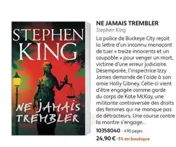France Loisirs Stephen King Ne jamais trembler offre
