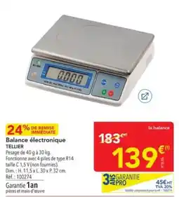 METRO TELLIER Balance électronique offre