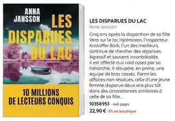France Loisirs Anna Jansson Les Disparues du Lac offre