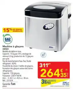 METRO HENDI Machine à glaçons offre