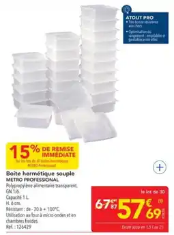 METRO METRO PROFESSIONAL Boîte hermétique souple offre