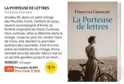 France Loisirs Francesca Giannone la porteuse de lettres offre
