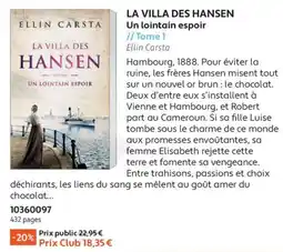 France Loisirs Ellin Carsta la villa des hansen offre