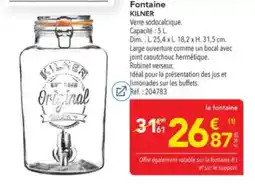METRO KILNER Fontaine offre